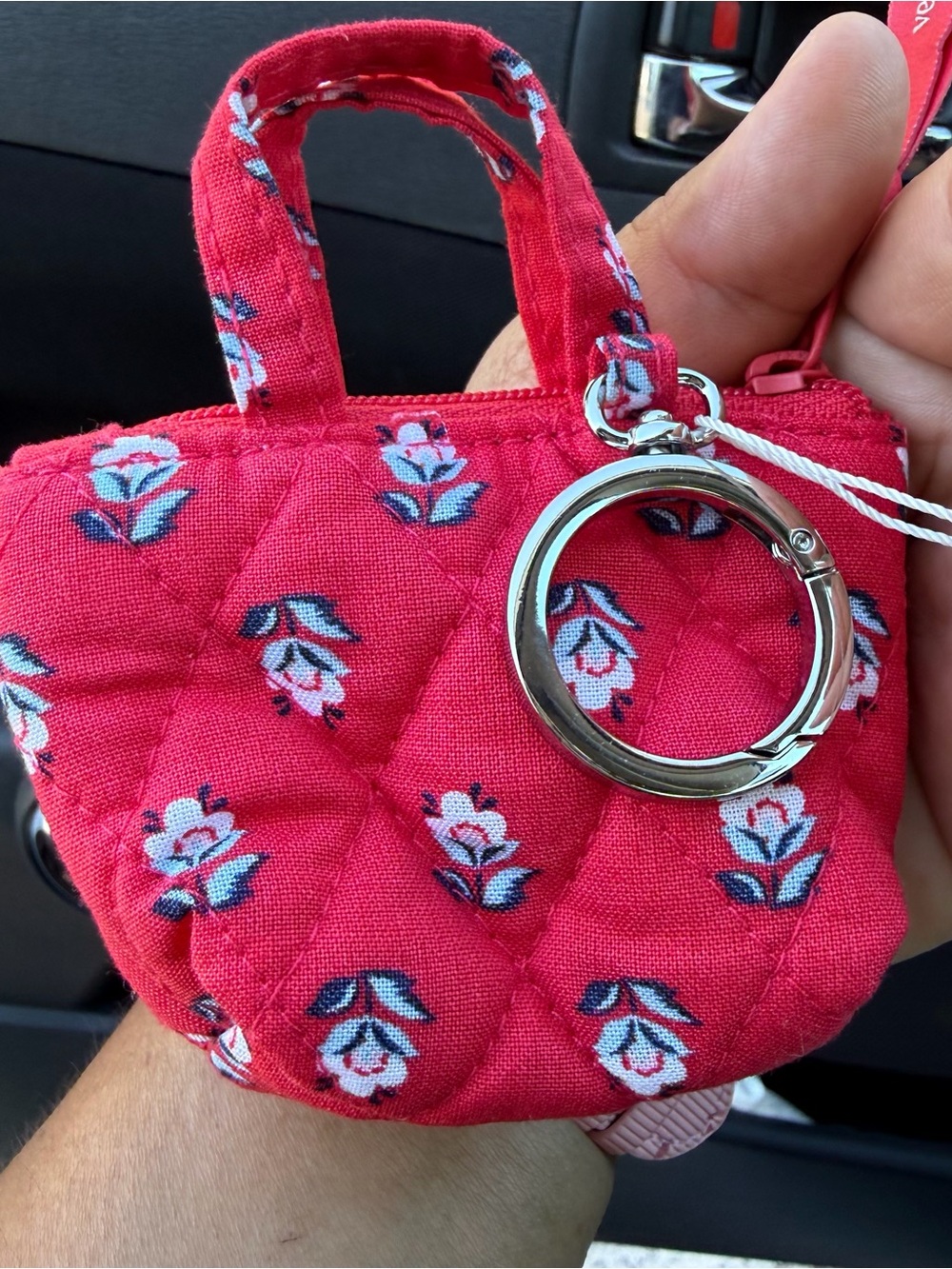 Vera Bradley Hot Pink Quilted Mini Tote Coin Purse - Picture 2 of 5